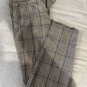 Banana Republic Women's “Sloan”Checkered Ankle Pants - Black and Cream